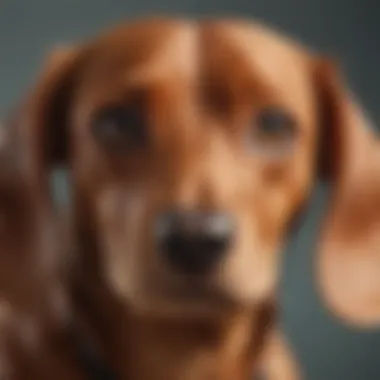 Close-up of a Dachshund's distinctive features highlighting its unique breed traits