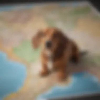 Map showcasing different geographical regions and their impact on Dachshund prices