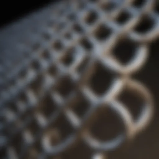 A close-up view of various chain link materials showcasing their durability and versatility.