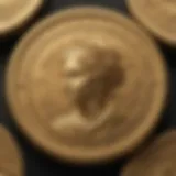 Unique golden coin with intricate engravings
