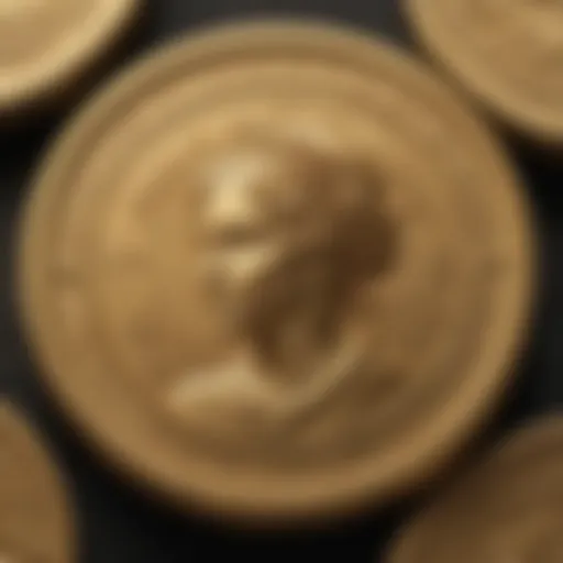 Unique golden coin with intricate engravings