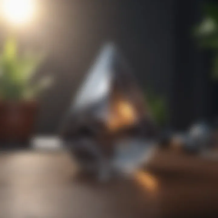 Ethereum cryptocurrency logo with futuristic design