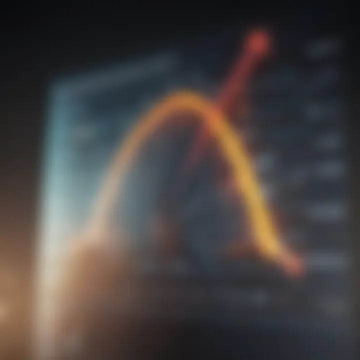 Financial Growth Chart Financial growth chart indicating success in blockchain investments