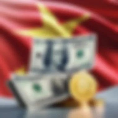 USD and Vietnam Flag Symbolizing Currency Exchange