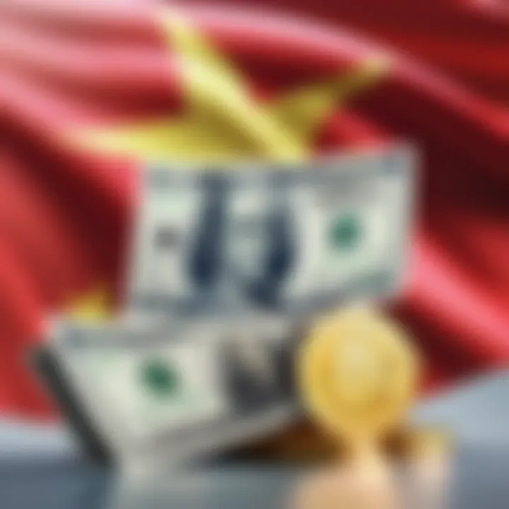 USD and Vietnam Flag Symbolizing Currency Exchange