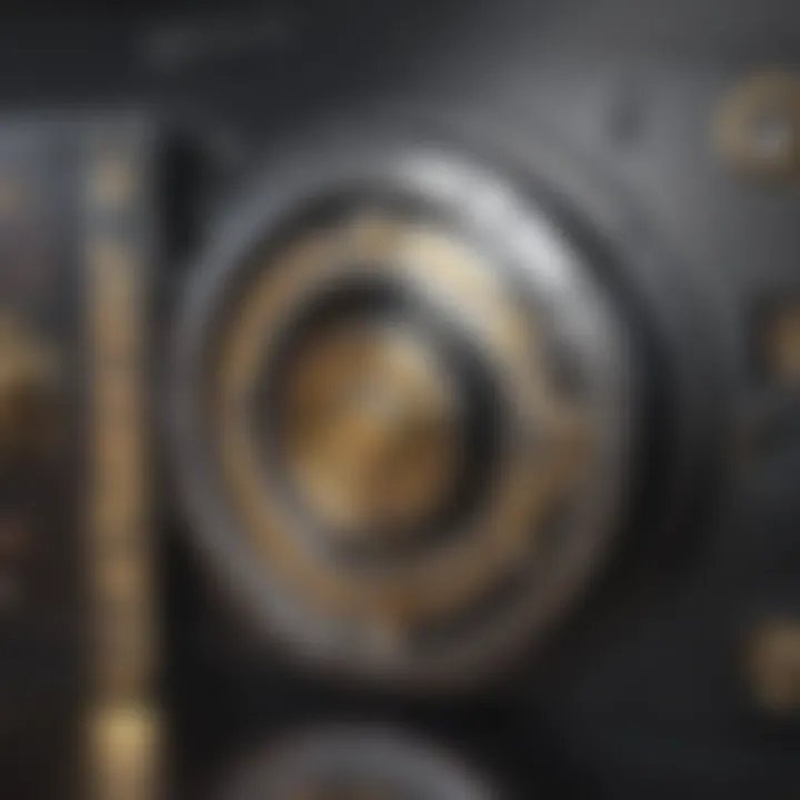 Secure Virtual Vault System Virtual vault surrounded by data protection symbols