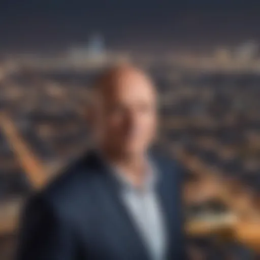 Visionary strategist Mike Novogratz overlooking cityscape