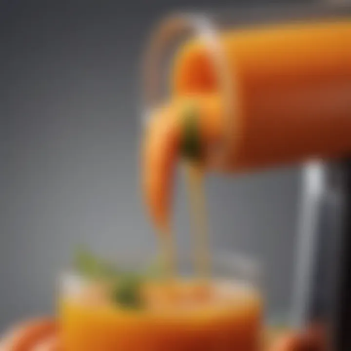 Carrot and Ginger Juice in Vollum Juicer