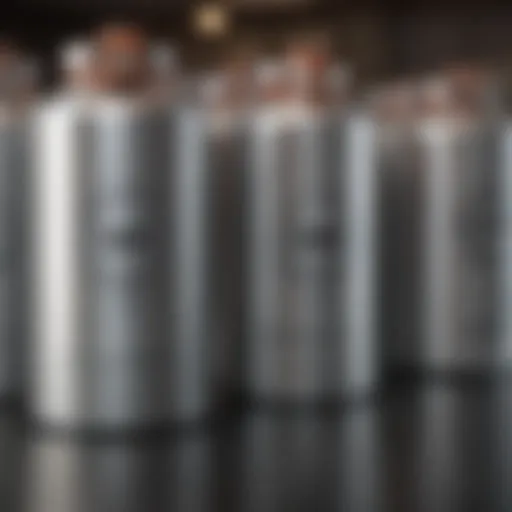 Helium canisters display at a supplier store