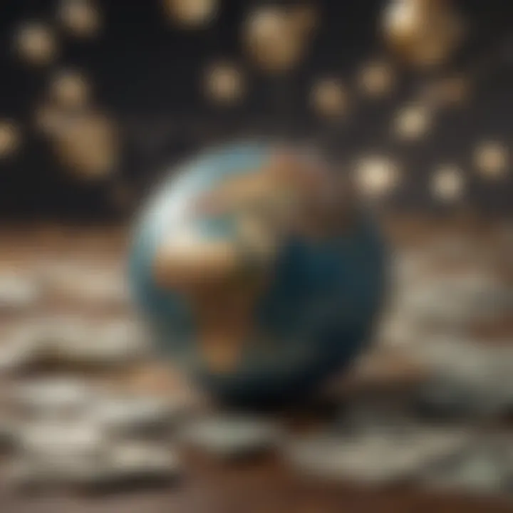 Visual representation of global money transfer network