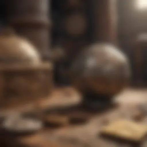 Illustration of ancient artifacts in the world of Xhunter