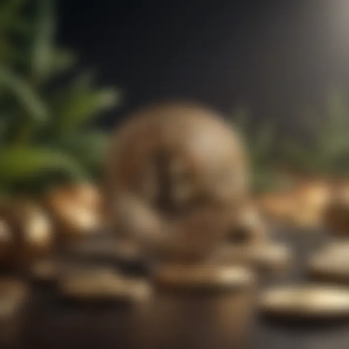 Illustration showcasing the concept of earning rewards through cryptocurrency staking